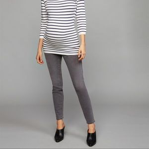 LED Secretfit belly skinny maternity jeans - gray
